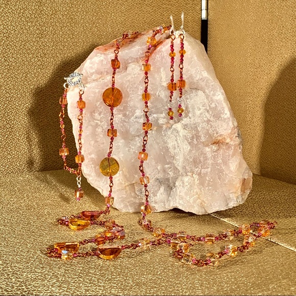 Swarovski Crystal WireWrap NecklaceBraceletEarring - Picture 4 of 4